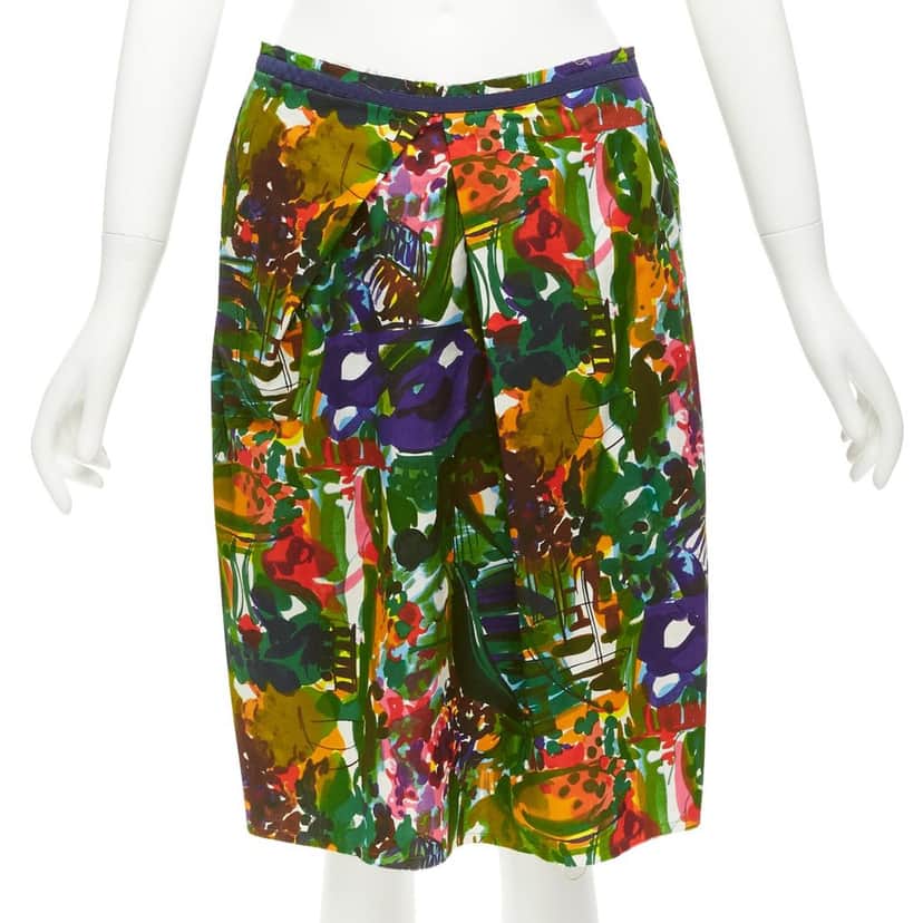 Marni Floral Pleat Skirt MultiColor Cotton Very good condition - Front View