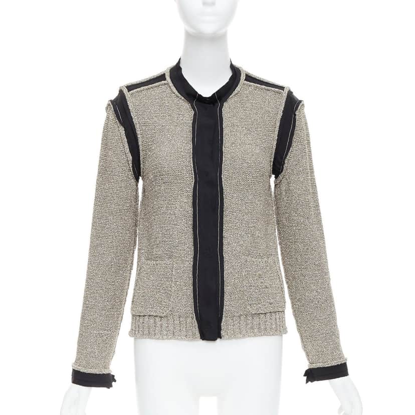 Lanvin Metallic Long Cardigan Gold Polyamide Fair condition - Front View