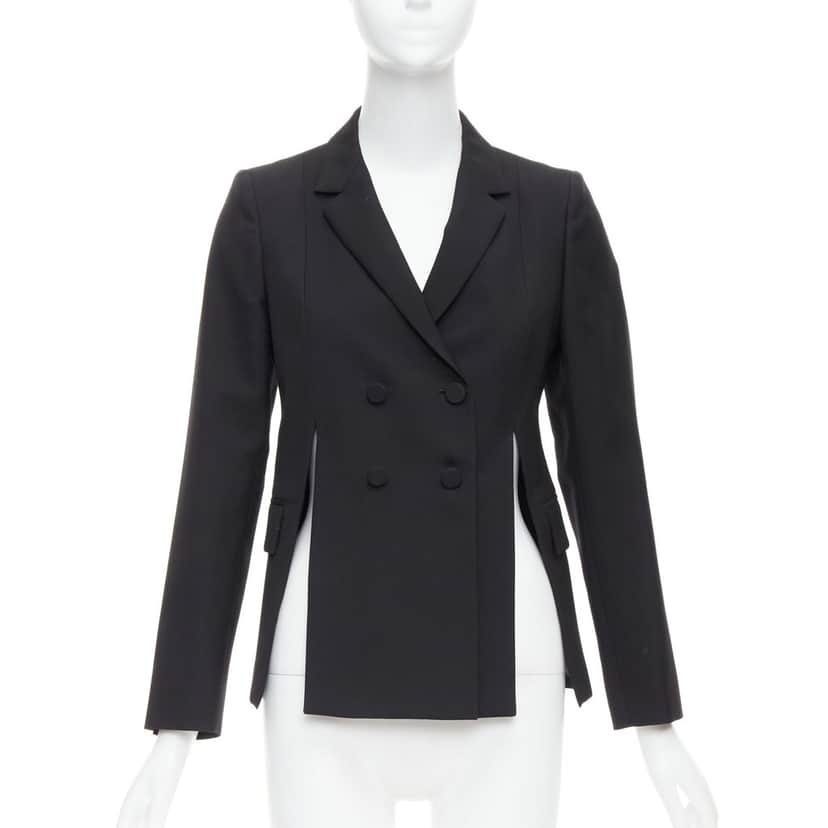 Ports 1961 Black Padded Shoulder Blazer Black Wool Never worn - Front View