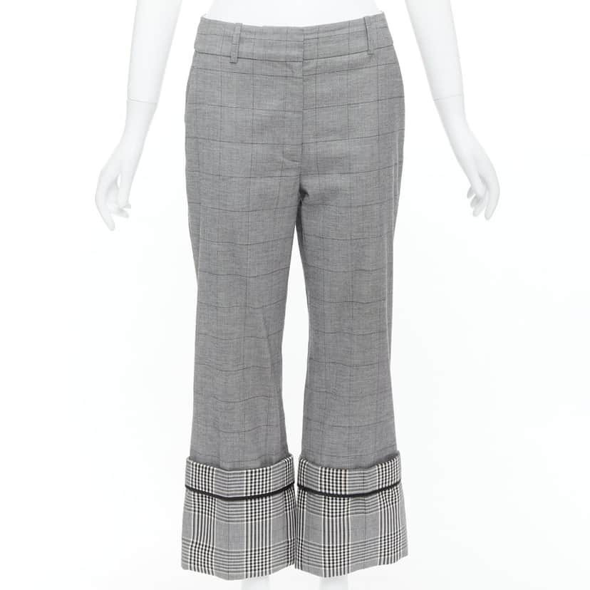 Monse Checkered Hem Pants Grey Wool Never worn - Front View