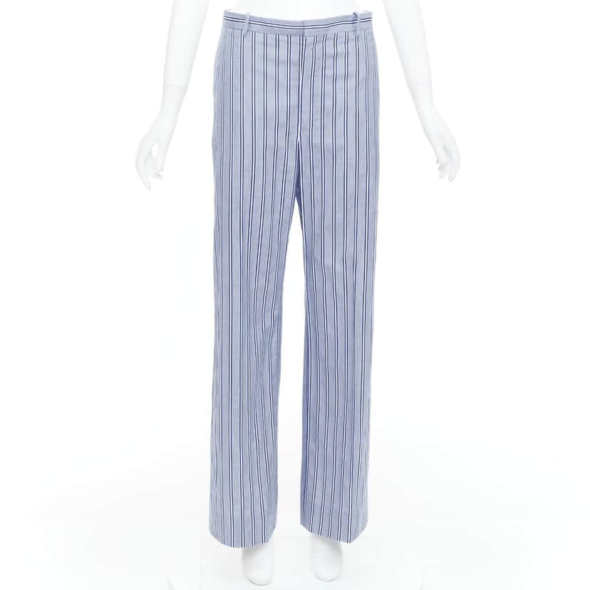 Balenciaga Striped Pajama Pants Blue Cotton Very good condition - Front View