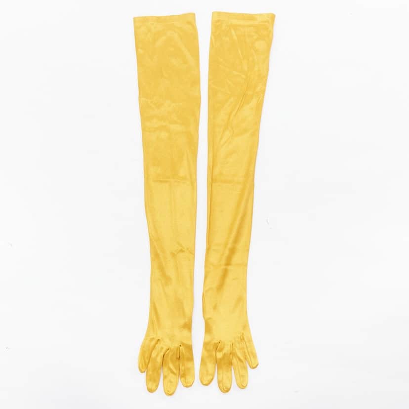 NON SIGNE / UNSIGNED Tan Stud Gloves Gold Very good condition - Front View