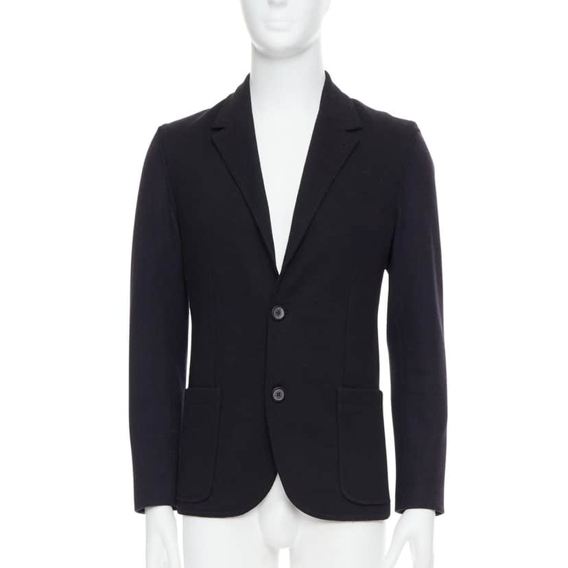 Lanvin Black Bicolour Blazer Black Wool Never worn - Front View