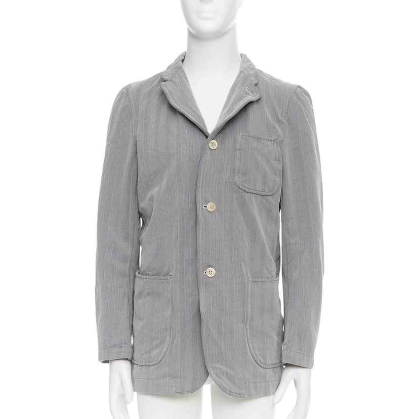 Comme Des Garcons Grey Crinkle Blazer Grey Polyester Fair condition - Front View