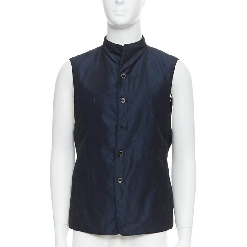 Shiatzy Chen Padded Coin Vest Navy Polyester Good condition - Front View