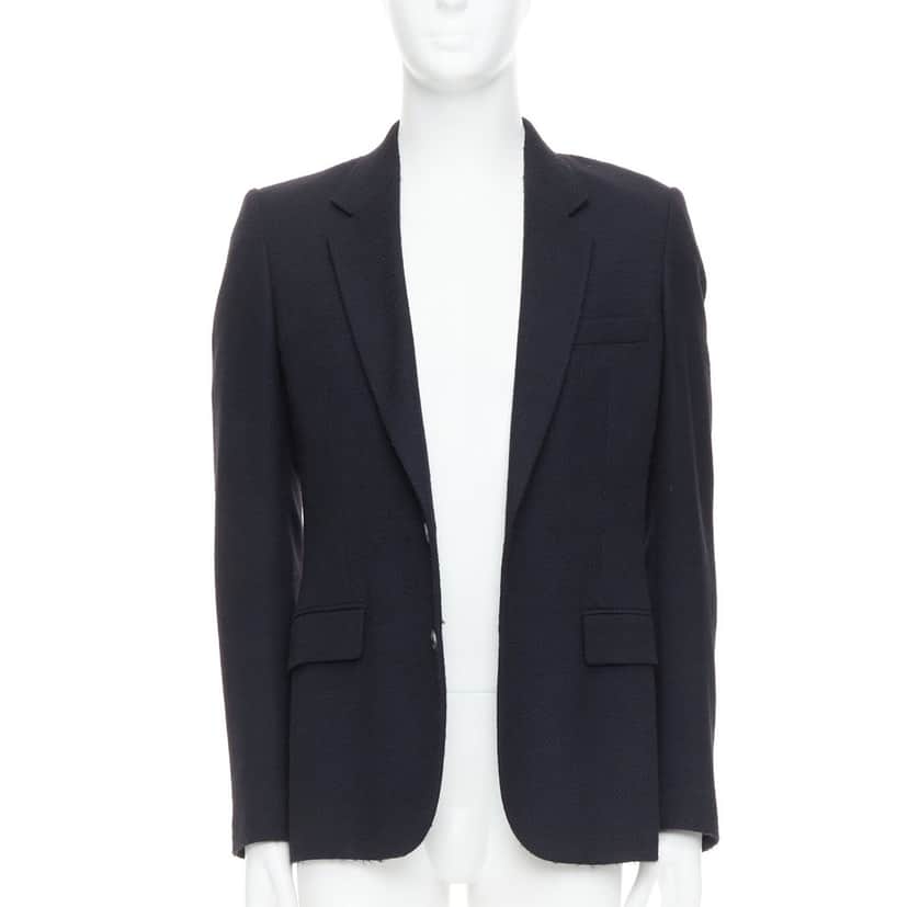 MAISON MARTIN MARGIELA Navy Padded Boxy Blazer Navy Wool Fair condition - Front View