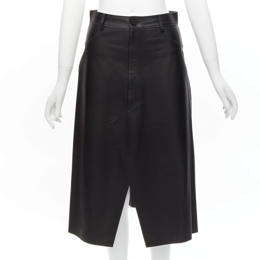 Dion Lee Leather Slit Skirt Black Leather Fair condition - Front View