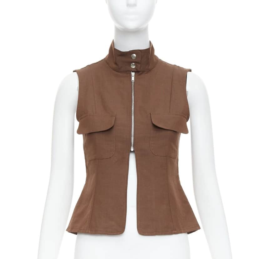 Paloma Wool Brown Sleeveless Top Brown Linen Never worn - Front View