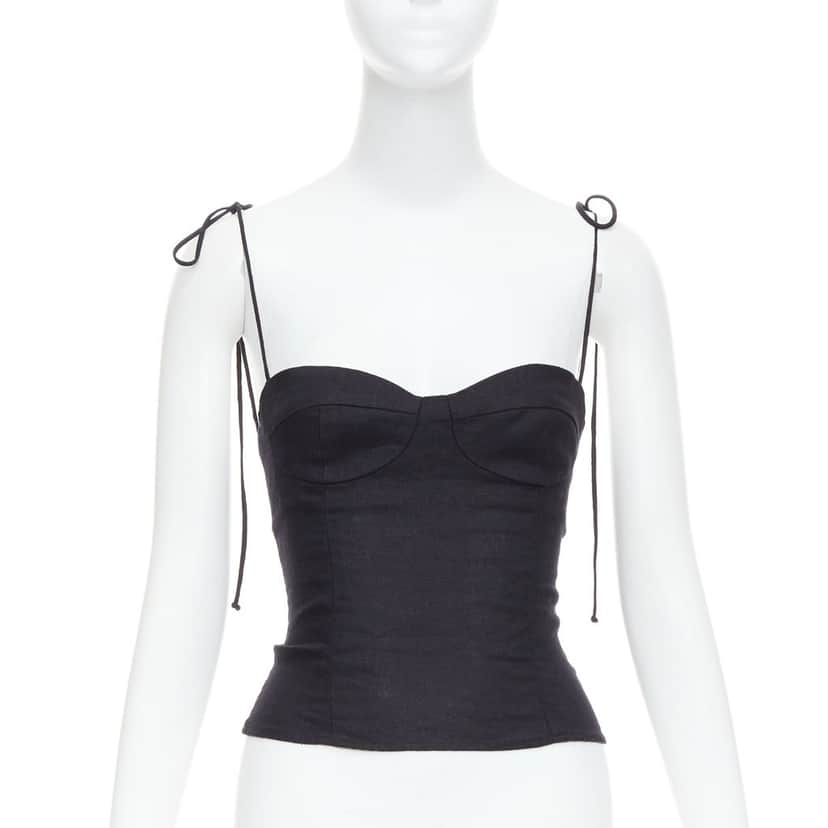 Reformation Set of Linen Tops Black Linen Very good condition - Front View