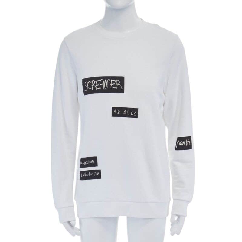 Raf Simons Abstract Patchwork Pullover White Cotton Never worn, with tag - Front View