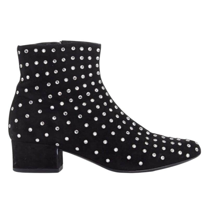 Saint Laurent Strass Embellished Boots Black Suede Very good condition - Front View