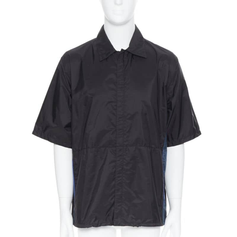 Prada Stripe Boxy Shirt Black Never worn, with tag - Front View
