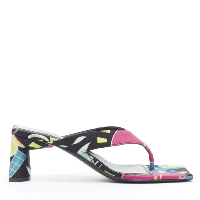 Balenciaga Floral Mule Sandals MultiColor Polyester Never worn - Front View