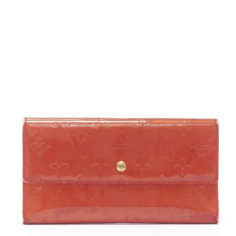 Louis Vuitton Vernis Long Wallet Red Good condition - Front View