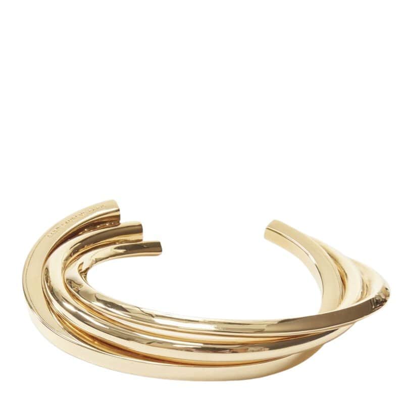 Saint Laurent Triple twist cuff Gold Metal Very good condition - Front View