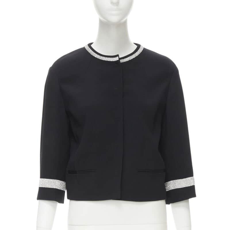 DOLCE & GABBANA Black Rhinestone Dinner Jacket Black Never worn - Front View