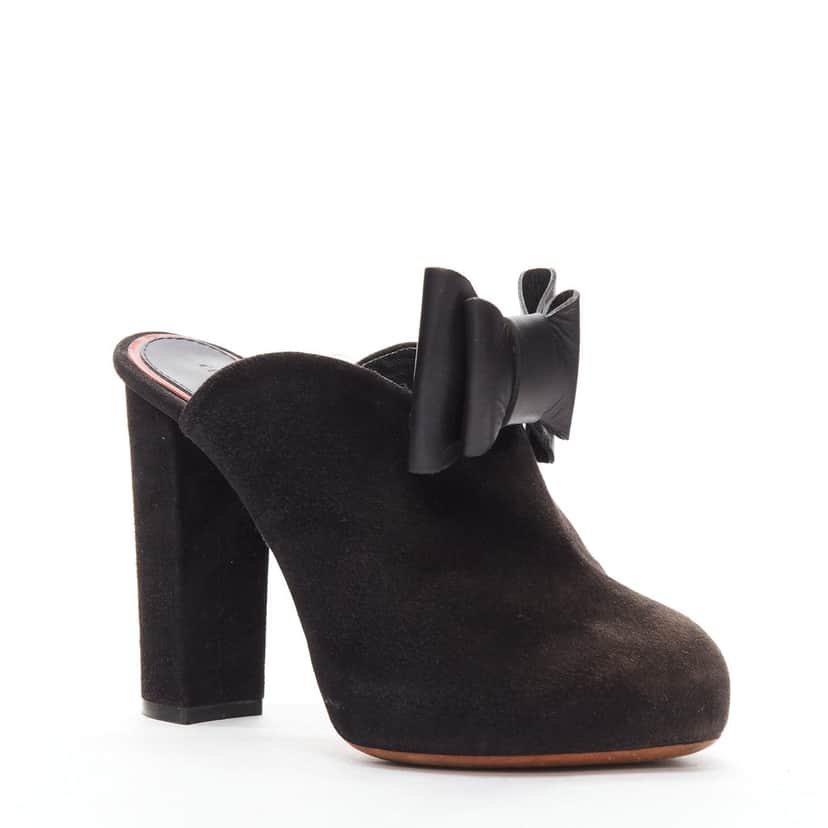 Celine Suede Bow Mules Black Suede Good condition - Front View