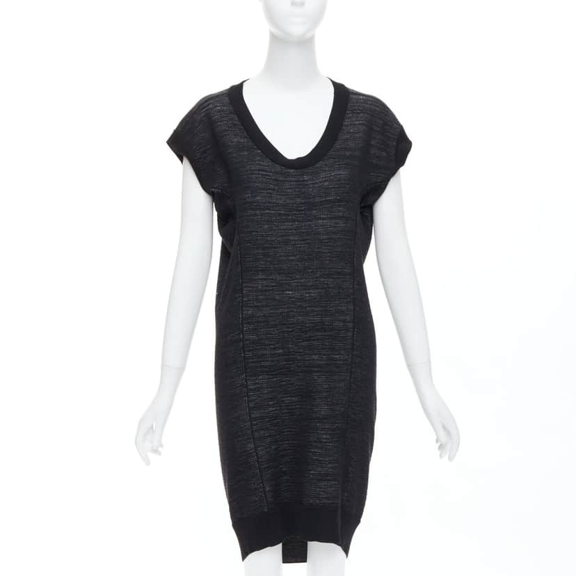 Yves Saint Laurent Batwing Wool Dress Black Wool Very good condition - Front View