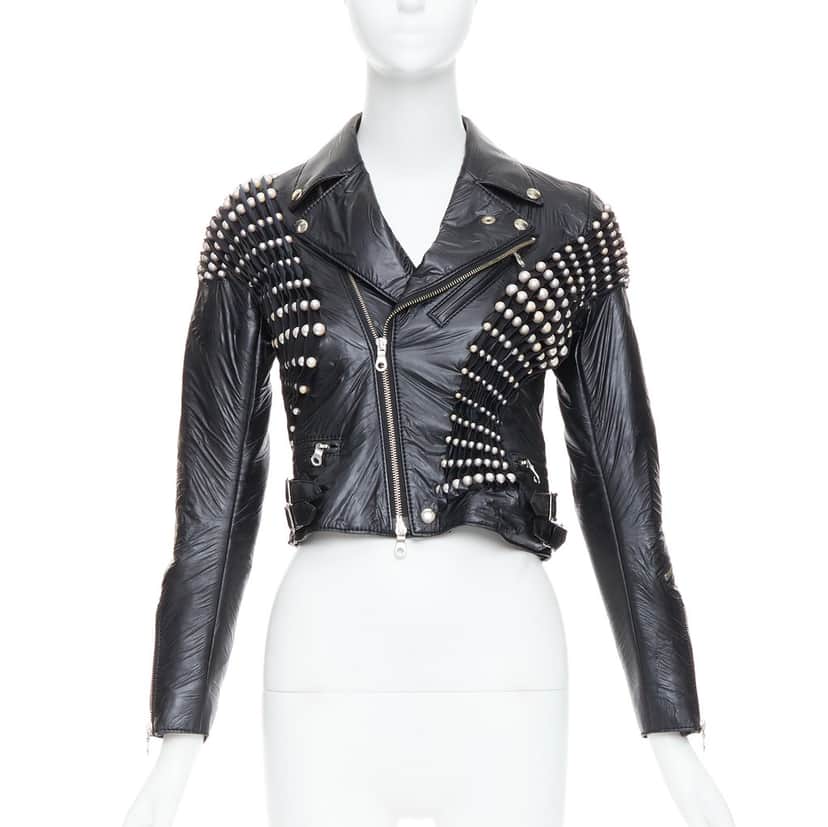 Noir Kei Ninomiya Black Pearl Crop Jacket Black Fair condition - Front View