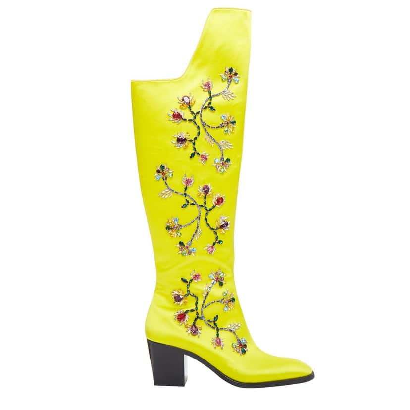 Christian Louboutin Morgan Fleur 30 Yellow Polyester Never worn - Front View