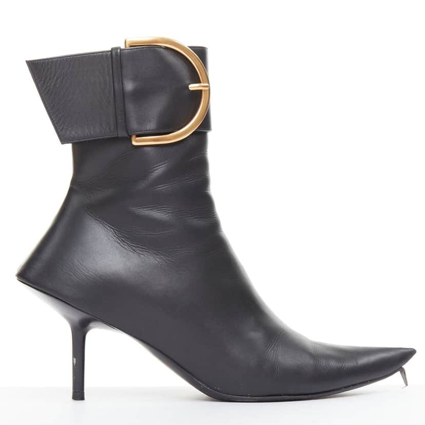 Balenciaga Essex 80mm Black Leather Fair condition - Front View