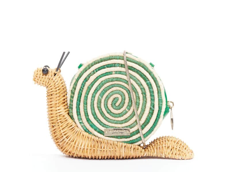 Kate Spade Spring Forward Wicker Snail Green Polyester Good condition - Front View