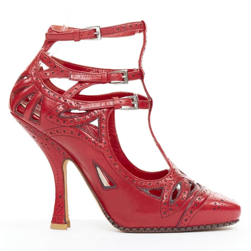 Dior Heels Red Leather Very good condition - Front View