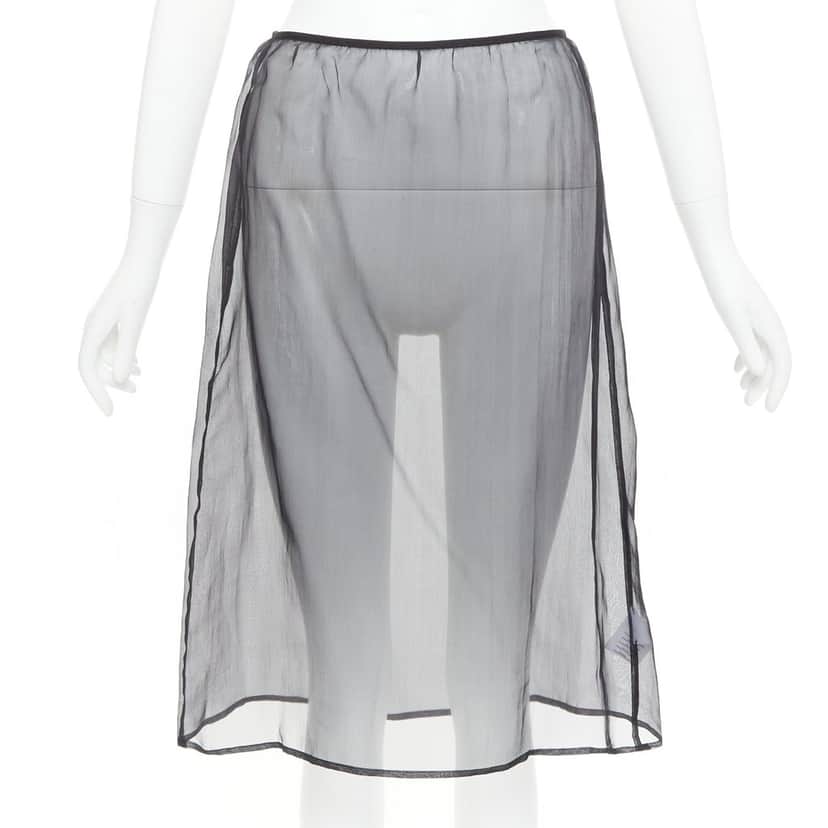 Dries Van Noten Skirt Black Silk Very good condition - Front View