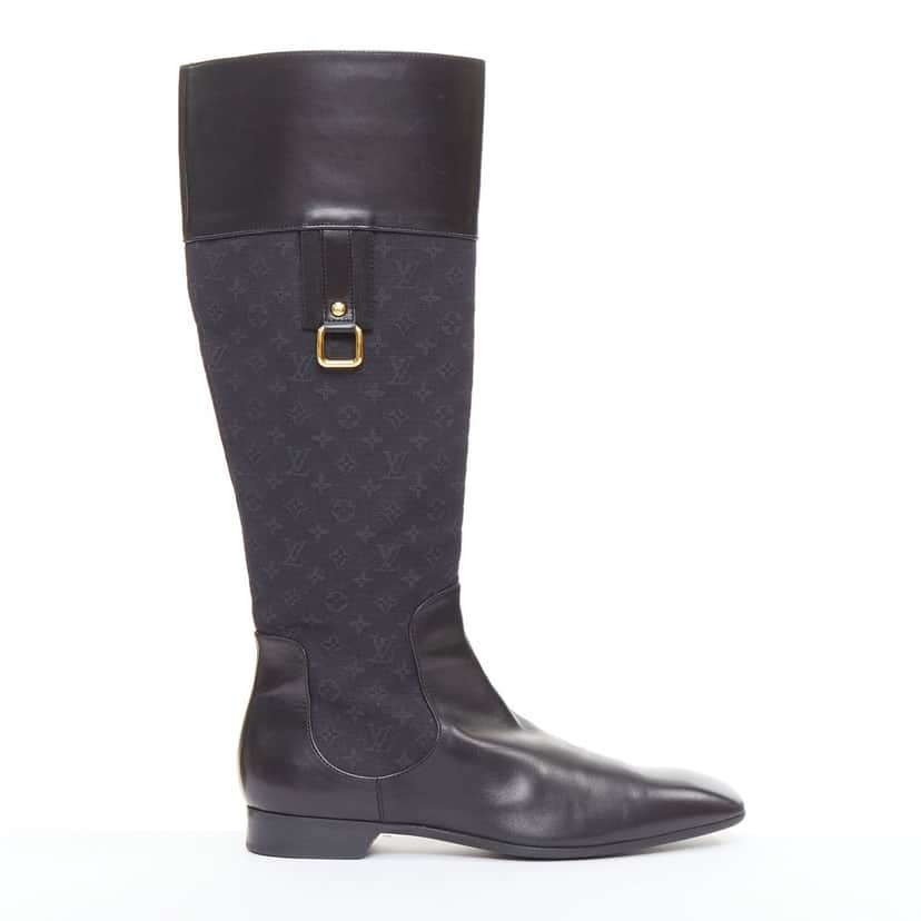 Louis Vuitton Boots Black Polyester Good condition - Front View