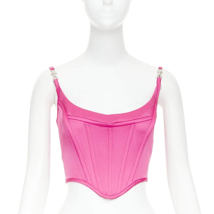 Versace Medusa '95 Satin Corset Pink Polyester Never worn, with tag - Front View