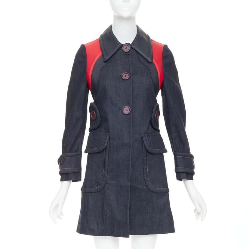 Miu Miu Blue Denim Coat Blue Denim Good condition - Front View