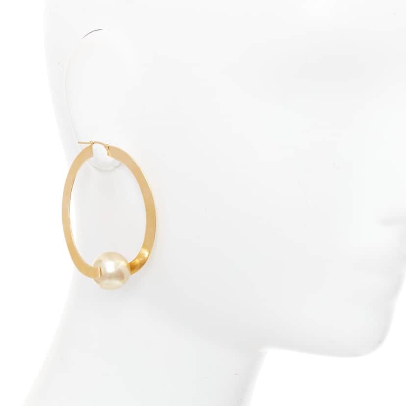 Celine Earrings Gold Metal Very good condition - Front View