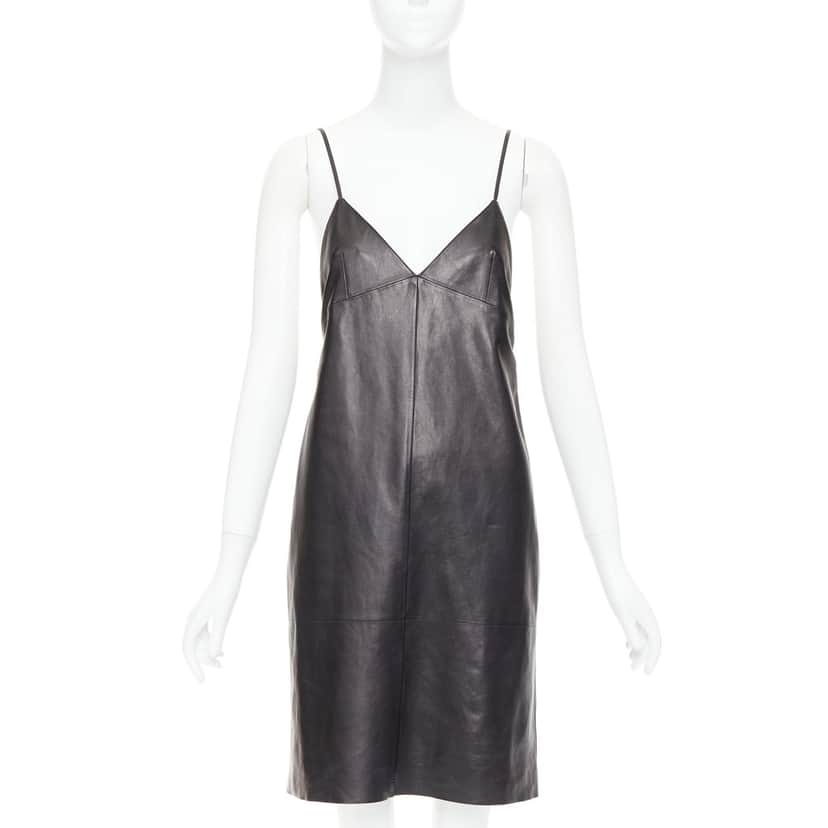 Saint Laurent Dress Black Leather Never worn - Front View