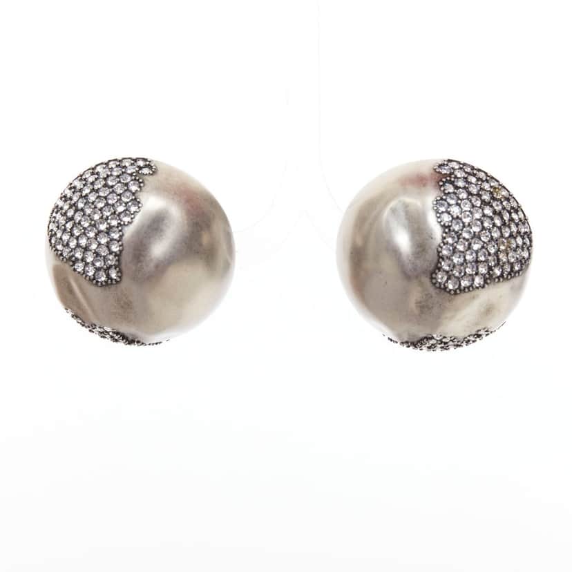 Saint Laurent Earrings Silver Metal Never worn - Front View