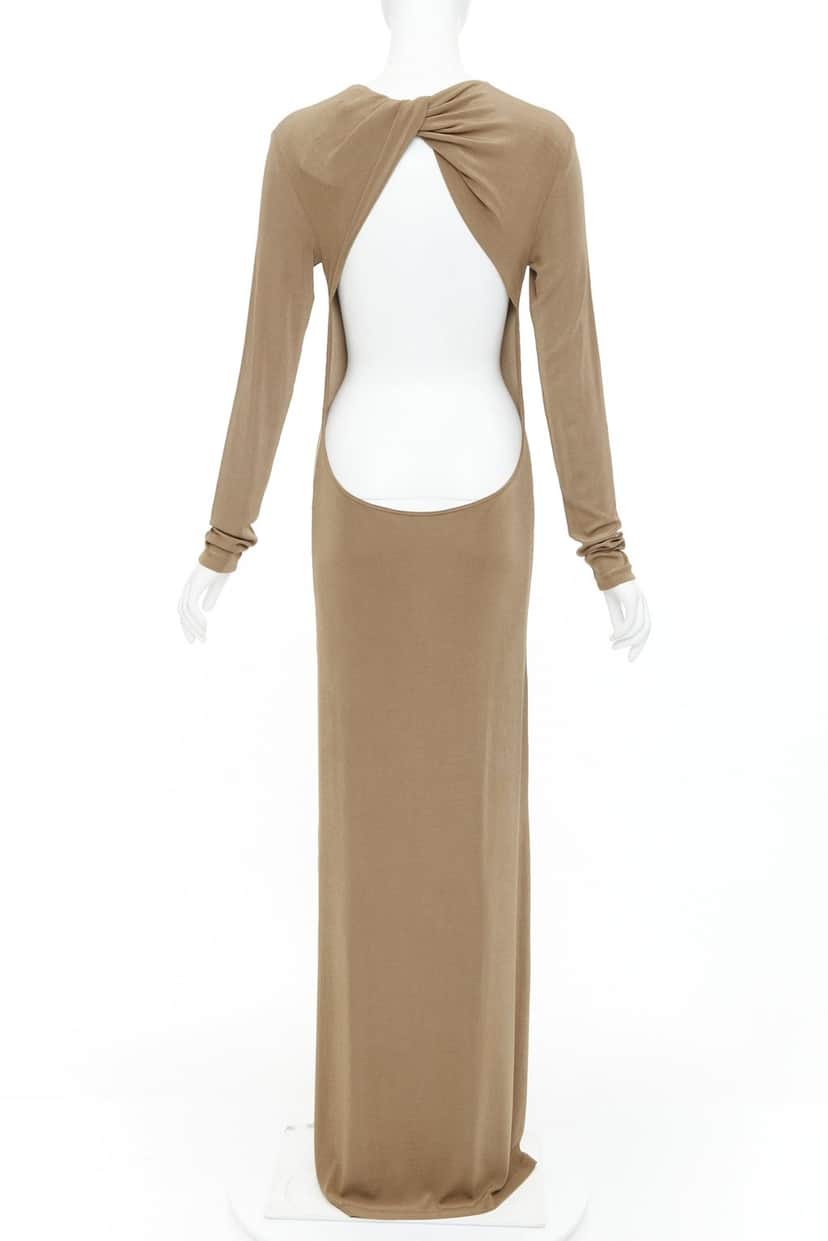 Saint Laurent Dress Khaki Viscose Never worn, with tag - Front View