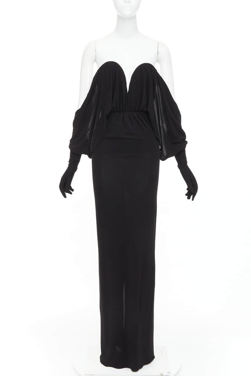 Saint Laurent Rosie Huntington-Whiteley, v Black Viscose Never worn, with tag - Front View