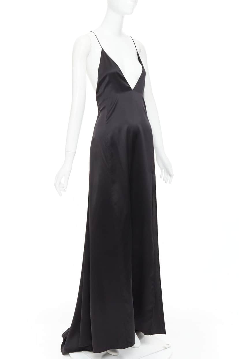 Saint Laurent Dress Black Silk Never worn, with tag - Front View