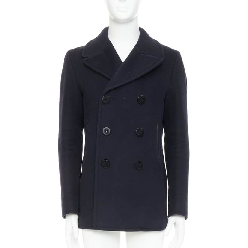 Tom Ford Coat Navy Wool Fair condition - Front View