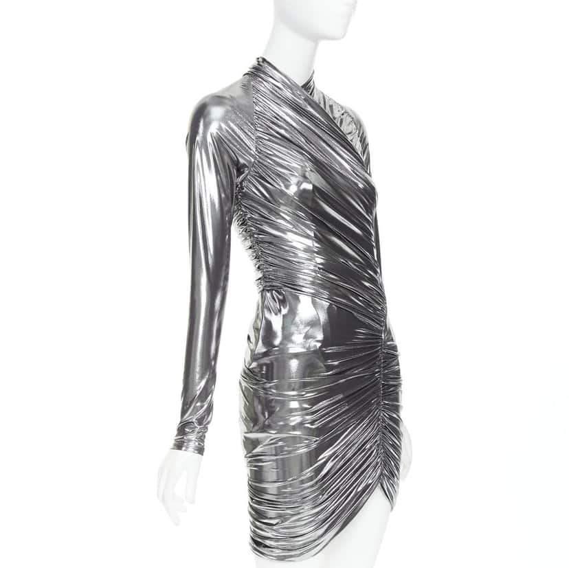 Ferragamo Dress Silver Polyester Never worn, with tag - Front View