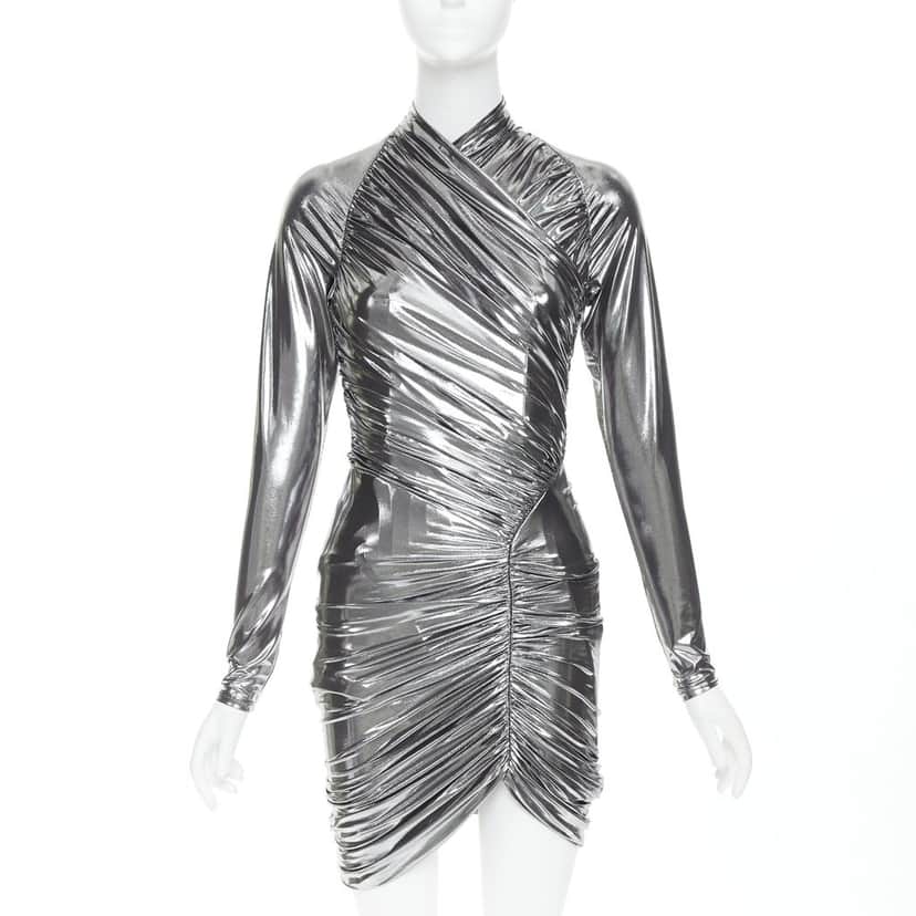Ferragamo Dress Silver Polyester Never worn, with tag - Front View