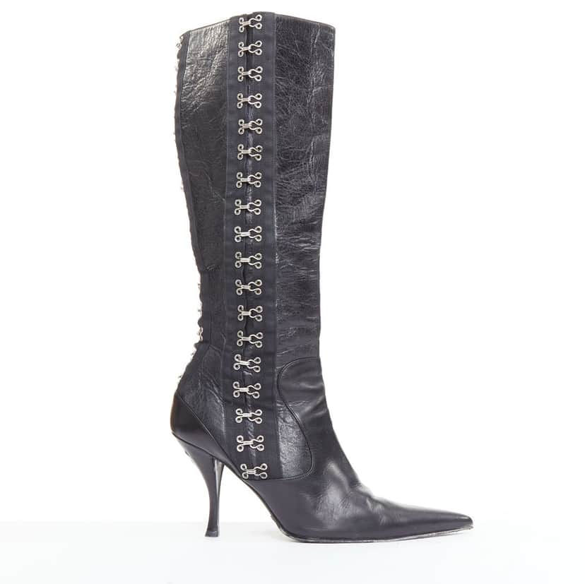 Dolce Gabbana Boots Black Leather Fair condition - Front View