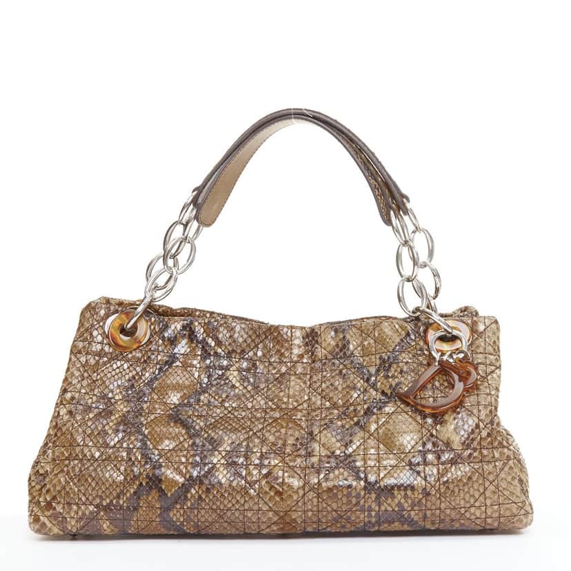 Dior Dior Soft Shopping Bag Brown Leather Fair condition - Front View