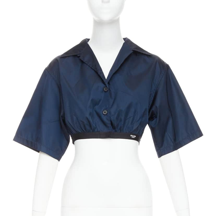 Prada Top Navy Never worn, with tag - Front View