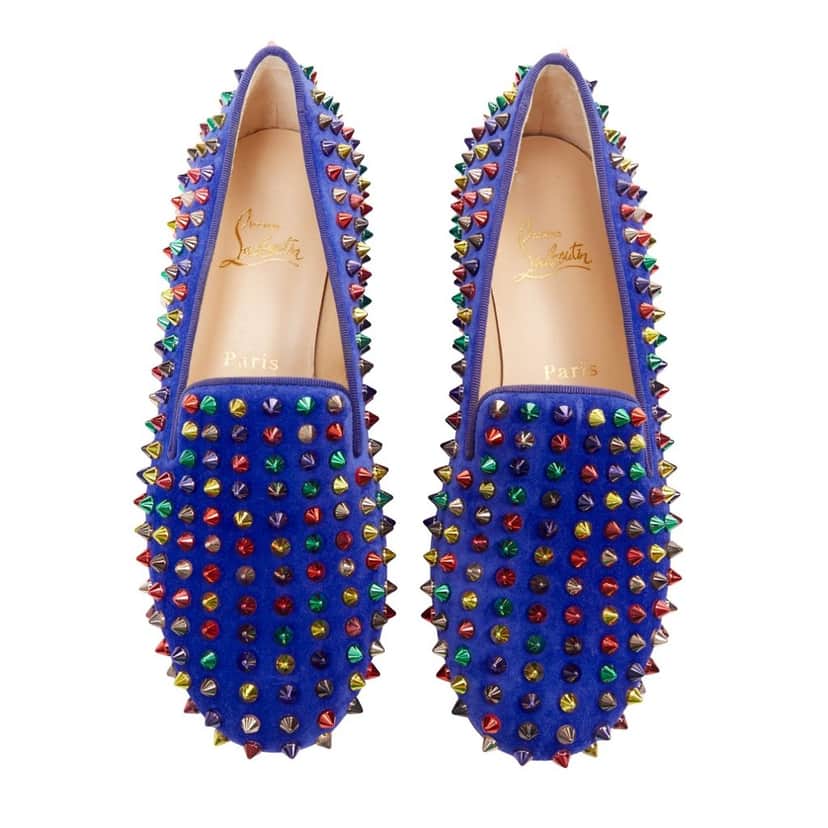 Christian Louboutin Dandy Pik Pik Flat Blue Suede Good condition - Front View