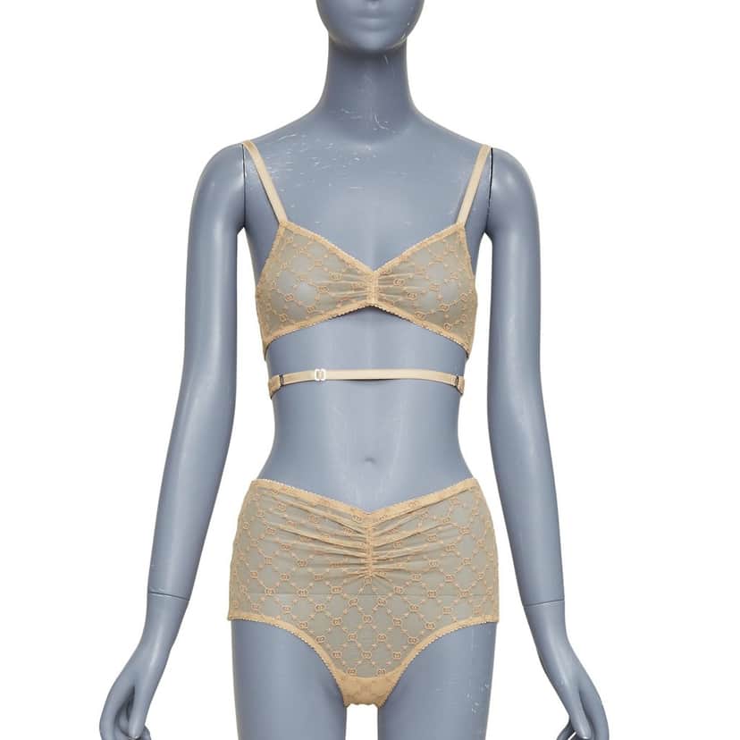 Gucci GG Star Beige Polyamide Never worn, with tag - Front View