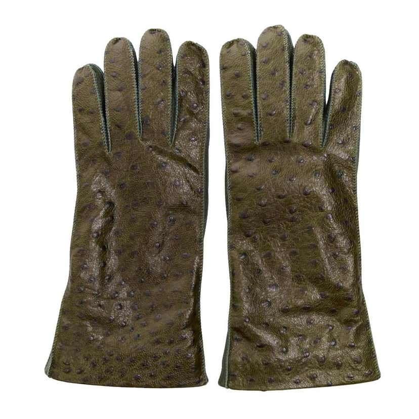 Bottega Veneta Glove Green Leather Very good condition - Front View