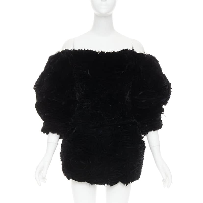 Alexandre Vauthier Dress Black Fur Very good condition - Front View