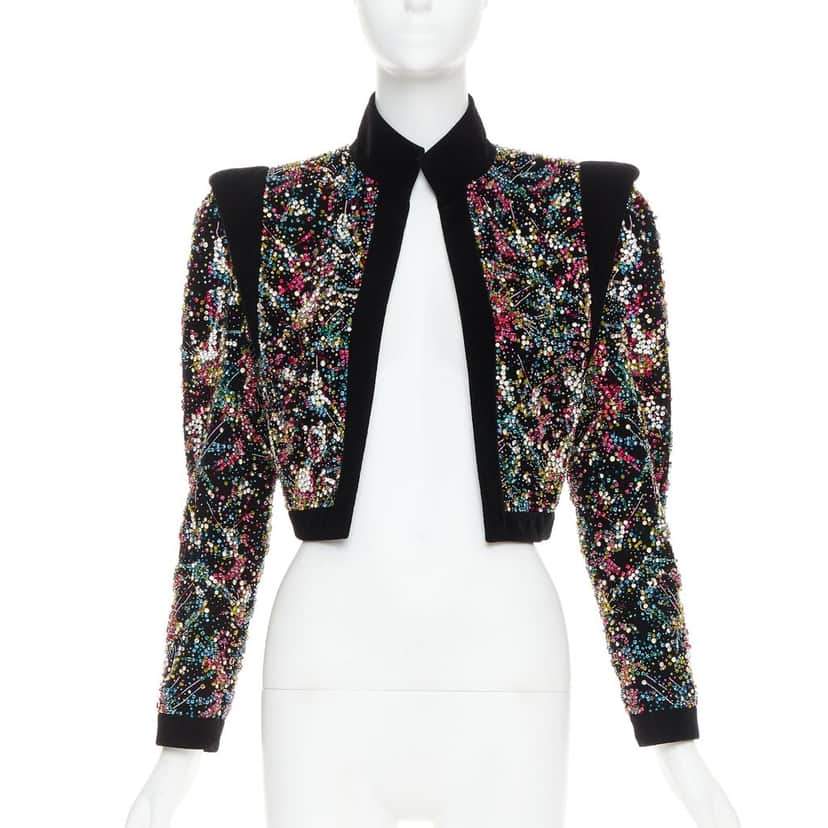 Alexandre Vauthier Jacket Black Velvet Very good condition - Front View