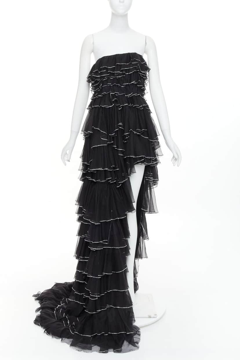 Alexandre Vauthier Dress Black Silk Fair condition - Front View