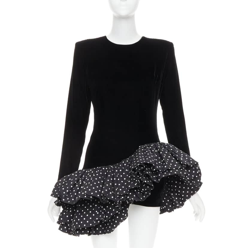 Alexandre Vauthier Dress Black Velvet Good condition - Front View